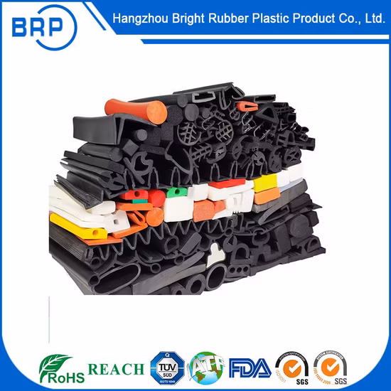 Esponja durômetro dupla e tira de vedação de extrusões de borracha sólida com inserção de metal